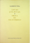 List do Jana Bugaja Droga do Baczyńskiego