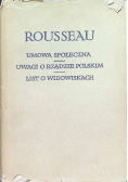 Umowa społeczna Uwagi o rządzie polskim List o widowiskach