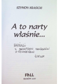 A to narty właśnie Dedykacja autora
