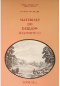 Materiały do dziejów rezydencji Tom IX B