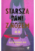 Starsza pani z nożem