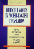 Difficult words in polish - english translation