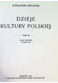 Dzieje kultury polskiej Tom III