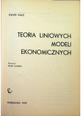 Teoria liniowych modeli ekonomicznych