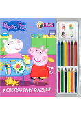 Świnka Peppa. Zabawy z kredkami. Porysujmy razem!