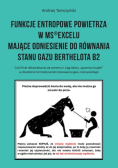 Funkcje entropowe powietrza w MSExcelu mające odniesienie do równania stanu gazu Berthelota B2