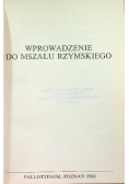 Wprowadzenie do mszału Rzymskiego