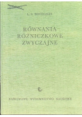 Równania Różniczkowe Zwyczajne