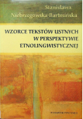 Wzorce tekstów ustnych w perspektywie etnolingwistycznej