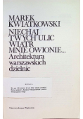 Niechaj Twych ulic wiatr mnie owionie