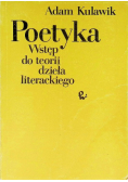 Poetyka Wstęp do teorii dzieła literackiego
