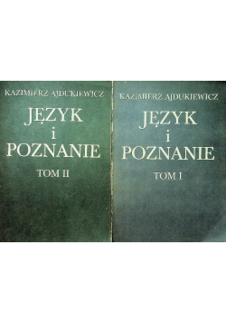 Język i poznanie Tom I i II