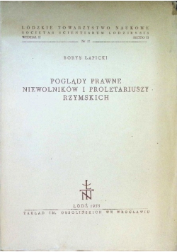 Poglądy prawne niewolników i proletariuszy rzymski