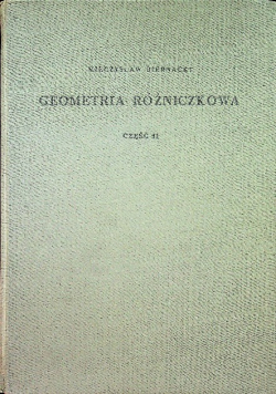 Geometria różniczkowa Część II