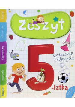 Zeszyt 5-latka łączenie, nazywanie, obserwowanie, kolorowanie, liczenie, naklejki do zabawy