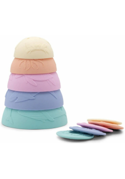 Kubeczki silikonowe z tonącymi dyskami 5szt pastel