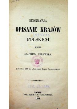 Geografja Opisanie krajów polskich 1859 r.