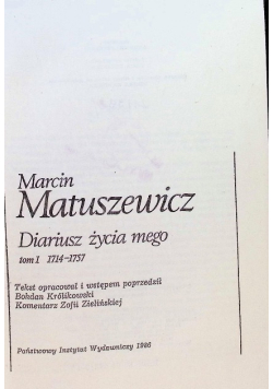 Diariusz życia mego Tom I