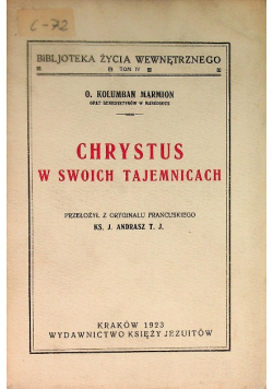 Chrystus w swoich tajemnicach 1923 r.