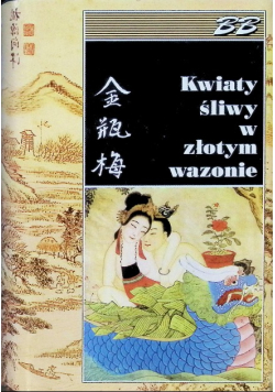 Kwiaty śliwy w złotym wazonie
