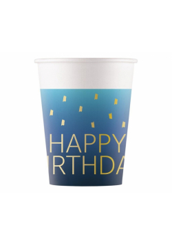 Kubeczki papierowe Happy Birthday 200ml 8szt