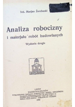 Analiza robocizny i materjału robót budowlanych 1922 r.