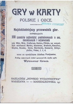 Gry w karty polskie i obce, 1935 r.