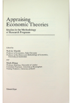 Appraising economic theories