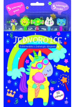 Jednorożce Kolorowanka z barwnym obrysem