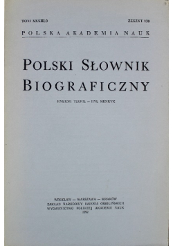 Polski słownik biograficzny Tom XXX / 3  Zeszyt 138