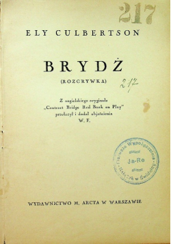Brydż 1937 r.