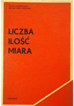 Liczba ilość miara Materiały Konferencji Naukowej w Jadwisinie