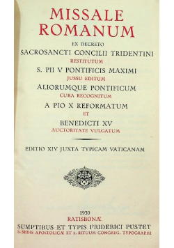 Missale Romanum ex decreto sacrosancti Concilii tridentini 1930 r.