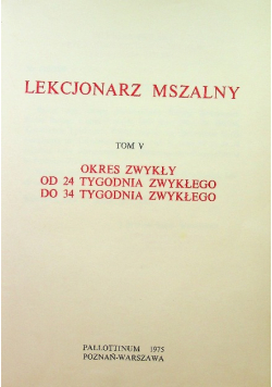 Lekcjonarz mszalny, Tom V