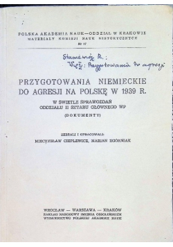 Przygotowania niemieckie do agresji na Polskę w 1939 r.