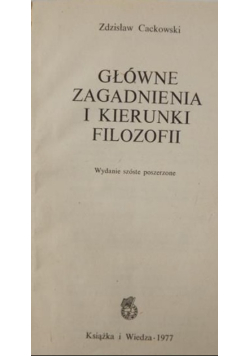 Główne zagadnienia i kierunki filozofii