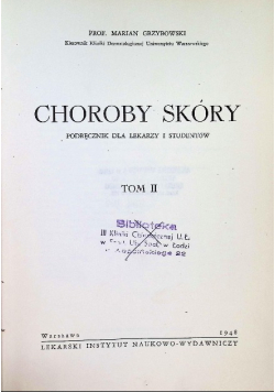Choroby skóry Tom II 1948 r.