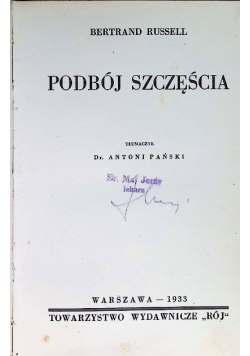 Podbój szczęścia 1933 r.