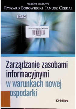 Zarządzanie zasobami informacyjnymi w warunkach nowej gospodarki