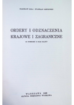 Ordery i odznaczenia krajowe i zagraniczne 1928 r.