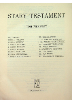 Pismo Święte Starego i Nowego Testamentu Tom I