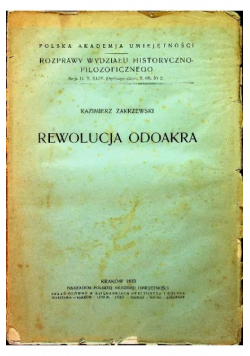 Rewolucja Odoakra Kazimierz Zakrzewski 1933