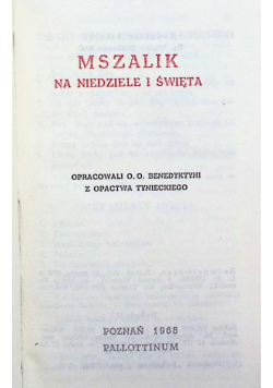 Mszalik na niedziele i święta