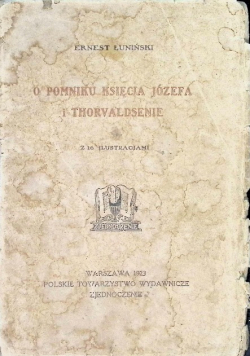 O pomniku księcia Józefa i Thorvaldsenie 1923 r.