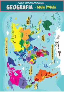 Karta edu składana geografia - świat A4