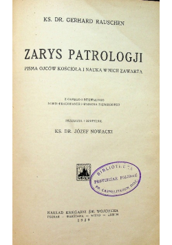Zarys patrologji, 1929 r.