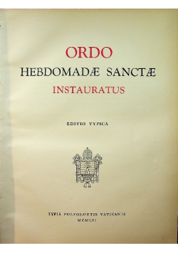 Ordo Hebdomadae Sanctae Instauratus