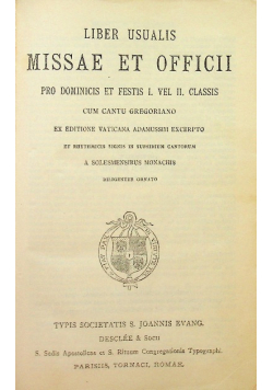 Liber Usualis Missae et Officii pro Dominicis et Festis 1934 r.
