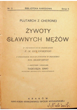 Żywoty Sławnych Mężów 1921 r.