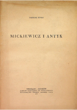 Mickiewicz i antyk